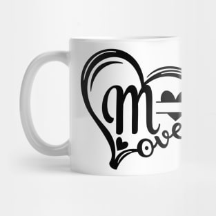 letter m monogram in the shape of love Mug